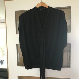 Zara collection black satin blouse